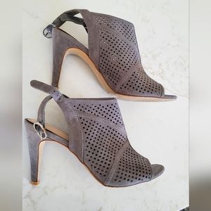 Grey laser cut heels